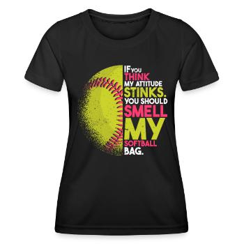 Lustiger Softball-Liebhaber - Frauen Funktions-T-Shirt - Schwarz - Vorne - AI Model Female 172 light (172cm)