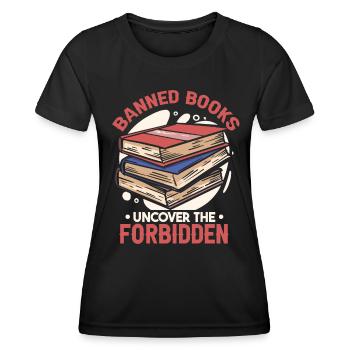 Les livres interdits découvrent l’interdit - T-shirt sport Femme - noir - Devant - AI Model Female 172 light (172cm)