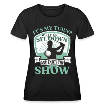 Lustiger Golf-Humor Golfspieler - Frauen Funktions-T-Shirt - Schwarz - Vorne - AI Model Female 172 light (172cm)