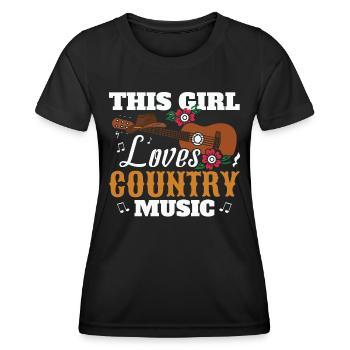 Questa ragazza ama la musica country - Maglietta sportiva per donna - nero - Fronte - AI Model Female 172 light (172cm)