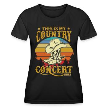 This Is My Country Concert Shirt - Women's Functional T-Shirt - black - Front - AI Model Female 172 light (172cm)