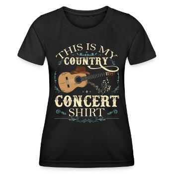 Guitare de concert country - T-shirt sport Femme - noir - Devant - AI Model Female 172 light (172cm)