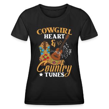 Chansons country - T-shirt sport Femme - noir - Devant - AI Model Female 172 light (172cm)