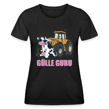 Gülle Guru - Frauen Funktions-T-Shirt - Schwarz - Vorne - AI Model Female 172 light (172cm)