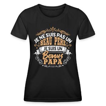 Bonus Papa - T-shirt sport Femme - noir - Devant - AI Model Female 172 light (172cm)