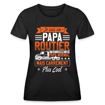 Humoristique Camion Chauffeur De Routier - T-shirt sport Femme - noir - Devant - AI Model Female 172 light (172cm)