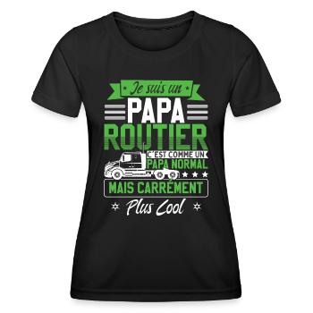 Chauffeur De Routier Humoristique - T-shirt sport Femme - noir - Devant - AI Model Female 172 light (172cm)