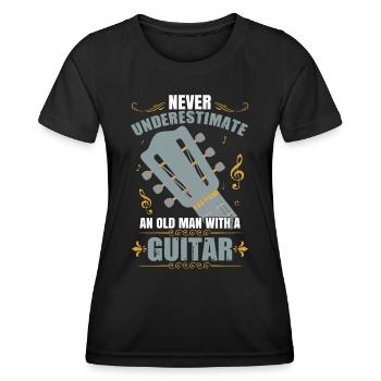 Akustische Gitarre Herren - Frauen Funktions-T-Shirt - Schwarz - Vorne - AI Model Female 172 light (172cm)