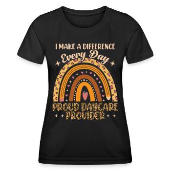Proud daycare provider - Women's Functional T-Shirt - black - Front - AI Model Female 172 light (172cm)
