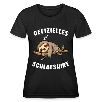 Faultier Lustiger Spruch: Offizielles Schlafshirt - Frauen Funktions-T-Shirt - Schwarz - Vorne - AI Model Female 172 light (172cm)