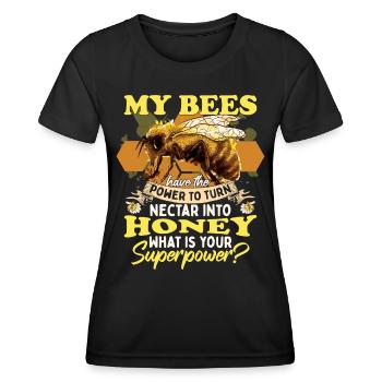 My Bees Turn Nectar Into Honey - Women's Functional T-Shirt - black - Front - AI Model Female 172 light (172cm)