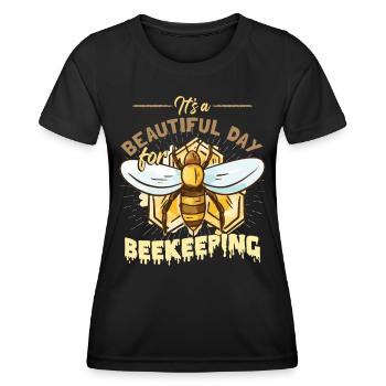 Imkerei Waben Honigbienen Bienenstock - Frauen Funktions-T-Shirt - Schwarz - Vorne - AI Model Female 172 light (172cm)