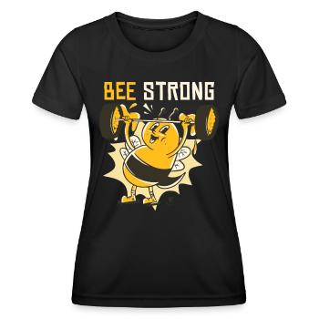 Abeille forte - T-shirt sport Femme - noir - Devant - AI Model Female 172 light (172cm)