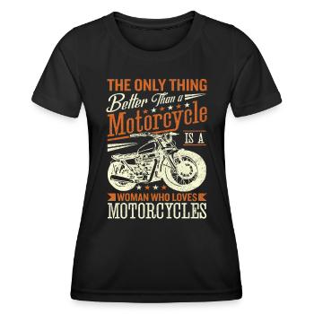 Moto Moto Course Motocycliste - T-shirt sport Femme - noir - Devant - AI Model Female 172 light (172cm)