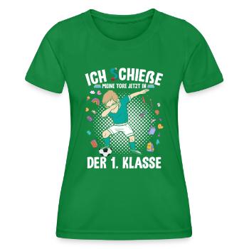 Schulkind 2023 1. Klasse - Frauen Funktions-T-Shirt - Kelly Green - Vorne - AI Model Female 172 dark (172cm)