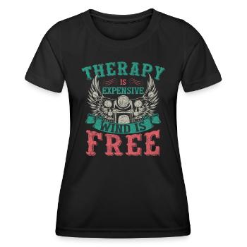 Motorradfahrer - Frauen Funktions-T-Shirt - Schwarz - Vorne - AI Model Female 172 light (172cm)