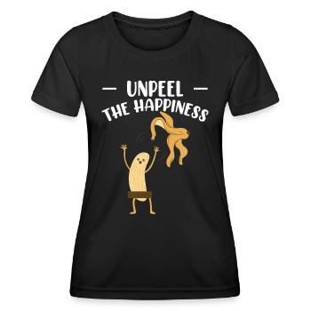 Schälen Sie die Glücksbanane - Frauen Funktions-T-Shirt - Schwarz - Vorne - AI Model Female 172 light (172cm)