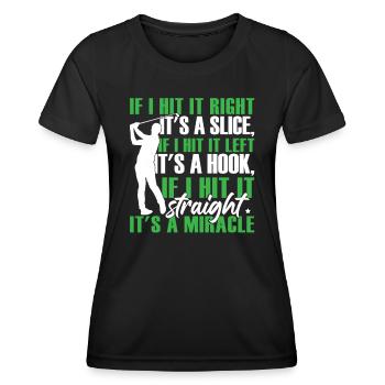 Lustige Liebe Golf - Frauen Funktions-T-Shirt - Schwarz - Vorne - AI Model Female 172 light (172cm)