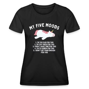 Meine fünf Stimmungen - Frauen Funktions-T-Shirt - Schwarz - Vorne - AI Model Female 172 light (172cm)