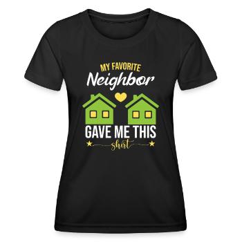 Drôle de voisin Quartier Shirts - T-shirt sport Femme - noir - Devant - AI Model Female 172 light (172cm)