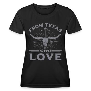 Funny Longhorn Lone Star State Texas - Women's Functional T-Shirt - black - Front - AI Model Female 172 light (172cm)
