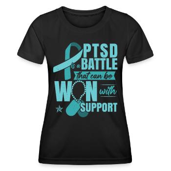 PTSD Support - Women's Functional T-Shirt - black - Front - AI Model Female 172 light (172cm)
