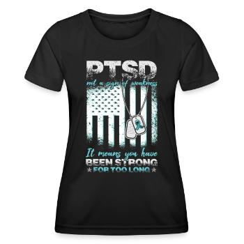 PTBS ist kein Zeichen von Schwäche - Frauen Funktions-T-Shirt - Schwarz - Vorne - AI Model Female 172 light (172cm)