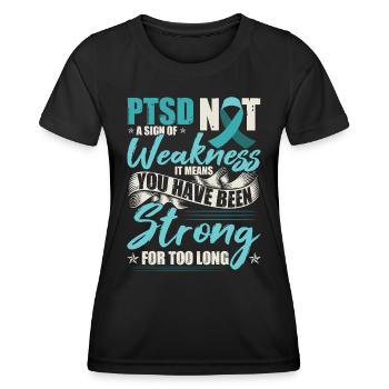 PTSD Awareness Month | PTSD Warrior - Women's Functional T-Shirt - black - Front - AI Model Female 172 light (172cm)