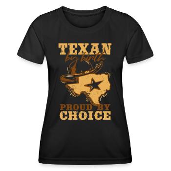 Texan By Birth Proud By Choice | Lone Star | Texas - Women's Functional T-Shirt - black - Front - AI Model Female 172 light (172cm)