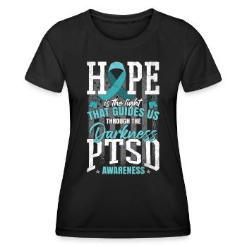 PTSD Fighter - Women's Functional T-Shirt - black - Front - AI Model Female 172 light (172cm)