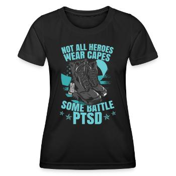 Some Battle PTSD - Women's Functional T-Shirt - black - Front - AI Model Female 172 light (172cm)