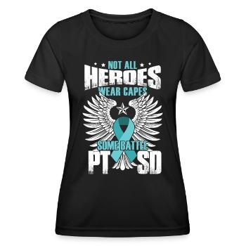 PTSD Heroes - Women's Functional T-Shirt - black - Front - AI Model Female 172 light (172cm)