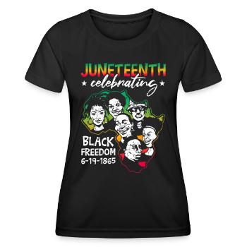 Célébration de Juneteenth - T-shirt sport Femme - noir - Devant - AI Model Female 172 light (172cm)