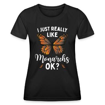 Zitat von Monarch Lover - Frauen Funktions-T-Shirt - Schwarz - Vorne - AI Model Female 172 light (172cm)