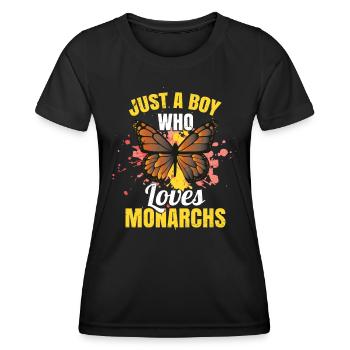 Kinder Monarch Schmetterling - Frauen Funktions-T-Shirt - Schwarz - Vorne - AI Model Female 172 light (172cm)