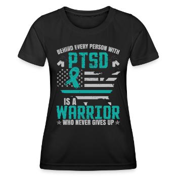 PTSD Warrior - Women's Functional T-Shirt - black - Front - AI Model Female 172 light (172cm)