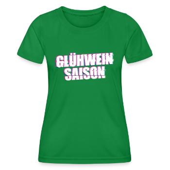 Glühwein Saison Glühwein Weihnachten - Frauen Funktions-T-Shirt - Kelly Green - Vorne - AI Model Female 172 dark (172cm)