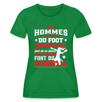 Handball Femmes Humour Hand Entraîneur - T-shirt sport Femme - vert - Devant - AI Model Female 172 dark (172cm)