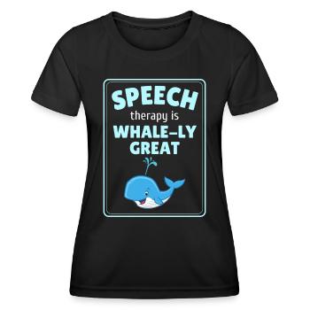 Logopädie Wal - Frauen Funktions-T-Shirt - Schwarz - Vorne - AI Model Female 172 light (172cm)