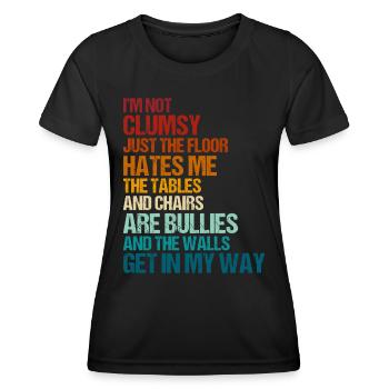 Retro Clumsy Sarcasm Quotes - Women's Functional T-Shirt - black - Front - AI Model Female 172 light (172cm)