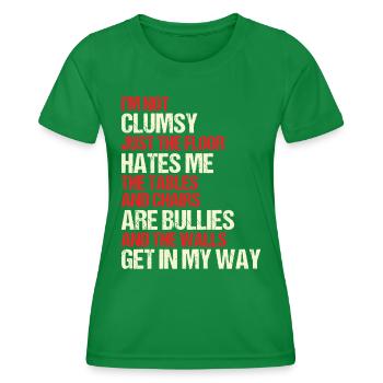 Retro Clumsy Gift Sarcasm - Women's Functional T-Shirt - kelly green - Front - AI Model Female 172 dark (172cm)