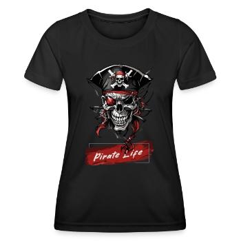 Vie de pirate - T-shirt sport Femme - noir - Devant - AI Model Female 172 light (172cm)