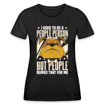 J’étais une personne introvertie - T-shirt sport Femme - noir - Devant - AI Model Female 172 light (172cm)