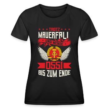 Ostblock Heimatliebe DDR Sprüche & Geschenke - Frauen Funktions-T-Shirt - Schwarz - Vorne - AI Model Female 172 light (172cm)