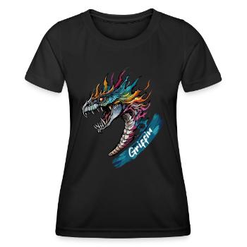 Majestic Griffin - Gardien des cieux - T-shirt sport Femme - noir - Devant - AI Model Female 172 light (172cm)