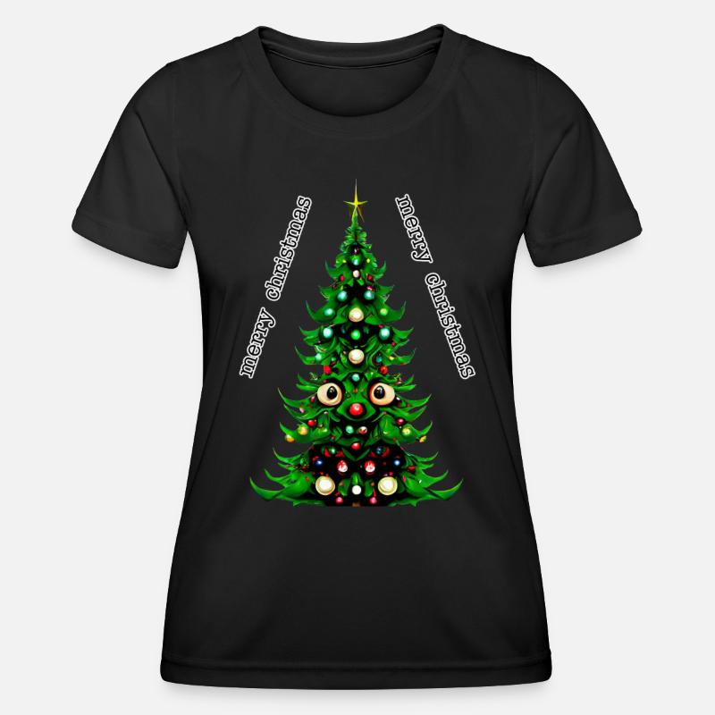 merry christmas - Women's Functional T-Shirt - black