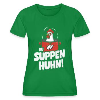 Suppen Huhn Suppenhuhn Gockel Eintopf Geschenk - Frauen Funktions-T-Shirt - Kelly Green - Vorne - AI Model Female 172 dark (172cm)