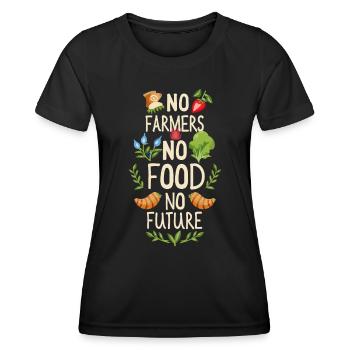 No Farmers No Food No Future Bauer Landwirt - Frauen Funktions-T-Shirt - Schwarz - Vorne - AI Model Female 172 light (172cm)