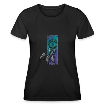 Rêverie fantaisiste : attrape-rêves pastel - T-shirt sport Femme - noir - Devant - AI Model Female 172 light (172cm)