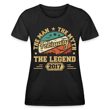 Geburtstagsgeschenk - geboren im Februar 2017 - Frauen Funktions-T-Shirt - Schwarz - Vorne - AI Model Female 172 light (172cm)